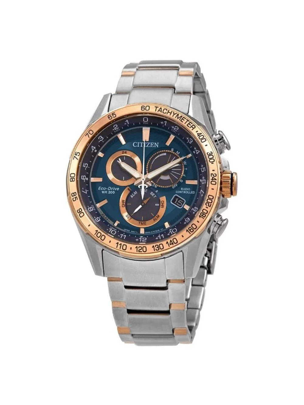 NWT Citizen PCAT Chronograph Eco-Drive Blue Dial Men's Watch